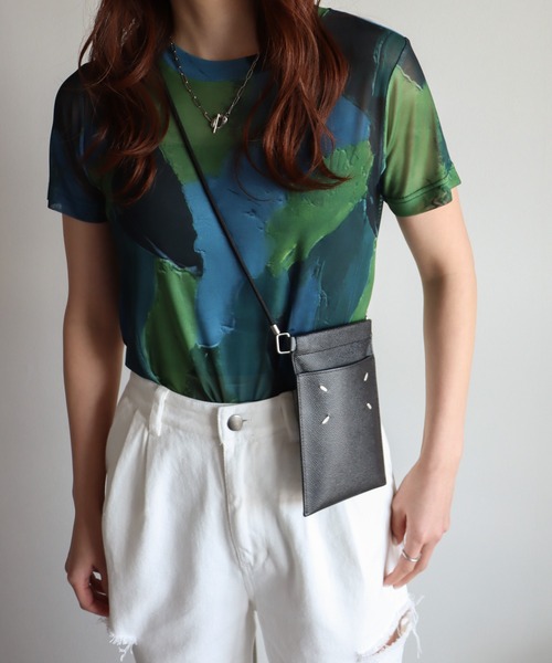 COURO（コウロ）の「アート柄シアーＴシャツ（Tシャツ/カットソー・レディース・パープル系/オレンジ系/グリーン系/ブルー系/グレー系/ピンク/ブルーグレー・M/L）」の11枚目の写真