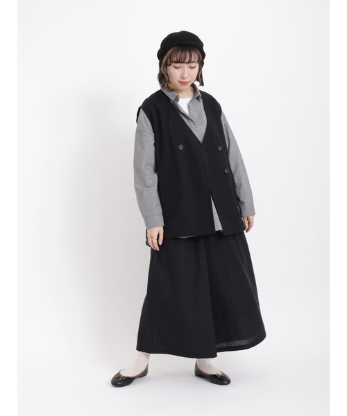 Samansa Mos2（サマンサ モスモス）の「柄アソートタックワイドパンツ（その他パンツ・レディース・チャコールグレー/ブラック/ベージュ・ﾌﾘ-）」の7枚目の写真