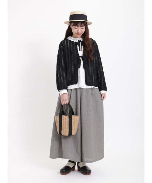 Samansa Mos2（サマンサ モスモス）の「柄アソートタックワイドパンツ（その他パンツ・レディース・チャコールグレー/ブラック/ベージュ・ﾌﾘ-）」の17枚目の写真