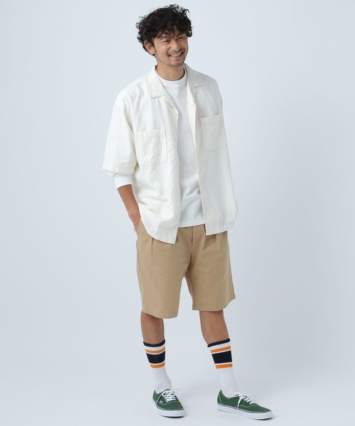 BAYFLOW（ベイフロー）の「ノルマンディーリネンオープンカラーシャツ（シャツ/ブラウス・メンズ・ライトブルー/チャコール/オフホワイト/ネイビー・SMALL/MEDIUM/LARGE）」の9枚目の写真