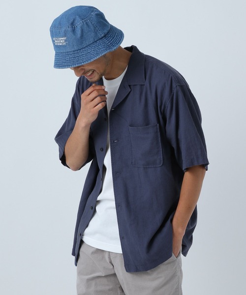 BAYFLOW（ベイフロー）の「ノルマンディーリネンオープンカラーシャツ（シャツ/ブラウス・メンズ・ライトブルー/チャコール/オフホワイト/ネイビー・SMALL/MEDIUM/LARGE）」の14枚目の写真