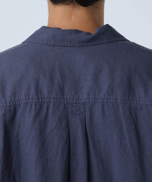 BAYFLOW（ベイフロー）の「ノルマンディーリネンオープンカラーシャツ（シャツ/ブラウス・メンズ・ライトブルー/チャコール/オフホワイト/ネイビー・SMALL/MEDIUM/LARGE）」の10枚目の写真