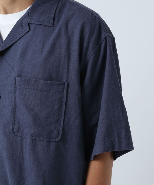 BAYFLOW（ベイフロー）の「ノルマンディーリネンオープンカラーシャツ（シャツ/ブラウス・メンズ・ライトブルー/チャコール/オフホワイト/ネイビー・SMALL/MEDIUM/LARGE）」の13枚目の写真