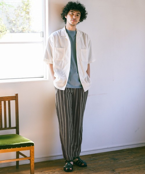 BAYFLOW（ベイフロー）の「ノルマンディーリネンオープンカラーシャツ（シャツ/ブラウス・メンズ・ライトブルー/チャコール/オフホワイト/ネイビー・SMALL/MEDIUM/LARGE）」の22枚目の写真