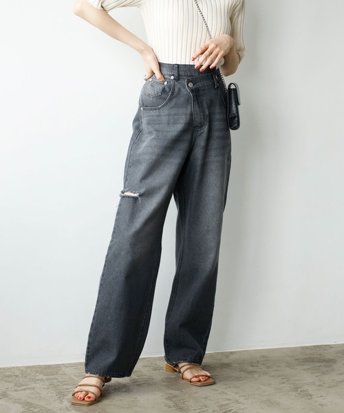 GeeRA（ジーラ）の「ウエストデザインダメージデニムパンツ（デニムパンツ・レディース・グレー/ブルー・MEDIUM/LARGE）」の7枚目の写真