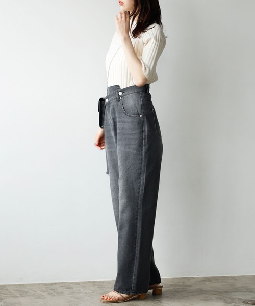 GeeRA（ジーラ）の「ウエストデザインダメージデニムパンツ（デニムパンツ・レディース・グレー/ブルー・MEDIUM/LARGE）」の11枚目の写真