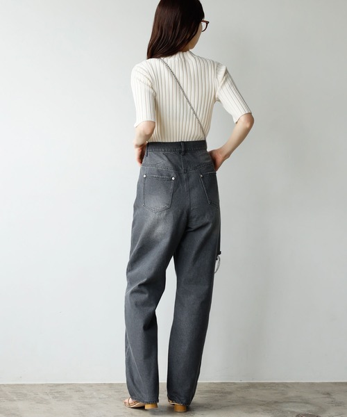 GeeRA（ジーラ）の「ウエストデザインダメージデニムパンツ（デニムパンツ・レディース・グレー/ブルー・MEDIUM/LARGE）」の12枚目の写真
