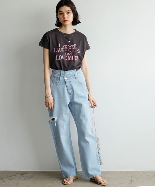 GeeRA（ジーラ）の「ウエストデザインダメージデニムパンツ（デニムパンツ・レディース・グレー/ブルー・MEDIUM/LARGE）」の14枚目の写真