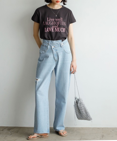 GeeRA（ジーラ）の「ウエストデザインダメージデニムパンツ（デニムパンツ・レディース・グレー/ブルー・MEDIUM/LARGE）」の13枚目の写真