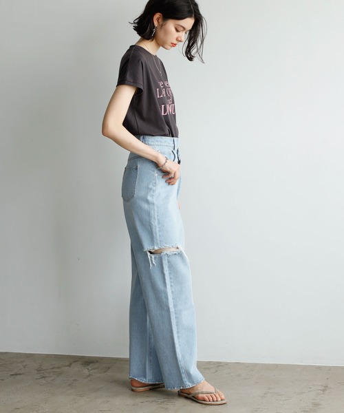 GeeRA（ジーラ）の「ウエストデザインダメージデニムパンツ（デニムパンツ・レディース・グレー/ブルー・MEDIUM/LARGE）」の15枚目の写真