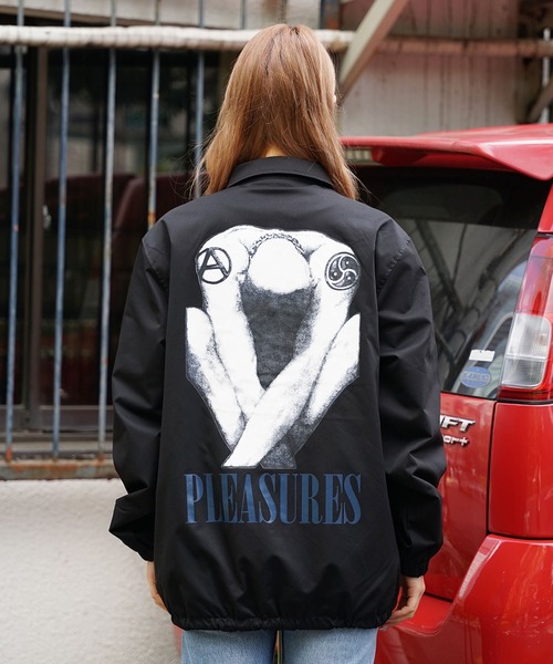 PLEASURES（プレジャー）の「PLEASURES/プレジャーズ BENDED COACH JACKET コーチジャケット ブランドロゴ グラフィック（ブルゾン・メンズ・ブラック・L/XL）」の10枚目の写真