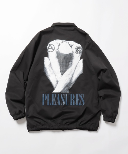 PLEASURES（プレジャー）の「PLEASURES/プレジャーズ BENDED COACH JACKET コーチジャケット ブランドロゴ グラフィック（ブルゾン・メンズ・ブラック・L/XL）」の3枚目の写真