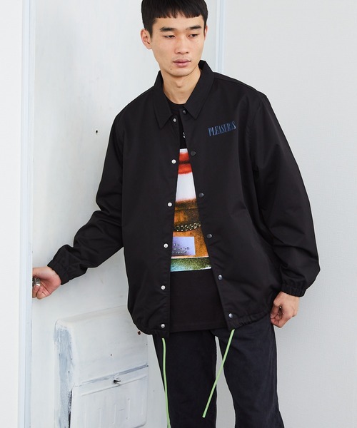 PLEASURES（プレジャー）の「PLEASURES/プレジャーズ BENDED COACH JACKET コーチジャケット ブランドロゴ グラフィック（ブルゾン・メンズ・ブラック・L/XL）」の21枚目の写真