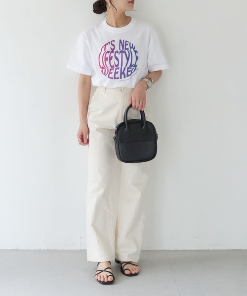 HER CLOSET(ハークローゼット)の「【shemoshelly】WEB限定サークルプリントTシャツ(Tシャツ/カットソー・レディース・ホワイト系その他/オフホワイト/ブラック・S/M/L)」の8枚目の写真