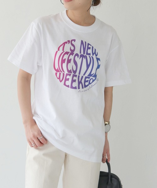HER CLOSET(ハークローゼット)の「【shemoshelly】WEB限定サークルプリントTシャツ(Tシャツ/カットソー・レディース・ホワイト系その他/オフホワイト/ブラック・S/M/L)」の21枚目の写真