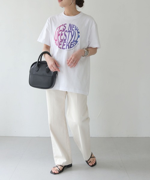 HER CLOSET(ハークローゼット)の「【shemoshelly】WEB限定サークルプリントTシャツ(Tシャツ/カットソー・レディース・ホワイト系その他/オフホワイト/ブラック・S/M/L)」の14枚目の写真