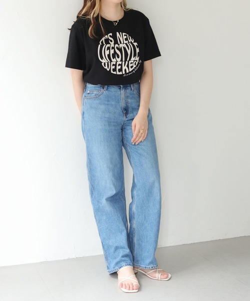 HER CLOSET(ハークローゼット)の「【shemoshelly】WEB限定サークルプリントTシャツ(Tシャツ/カットソー・レディース・ホワイト系その他/オフホワイト/ブラック・S/M/L)」の16枚目の写真