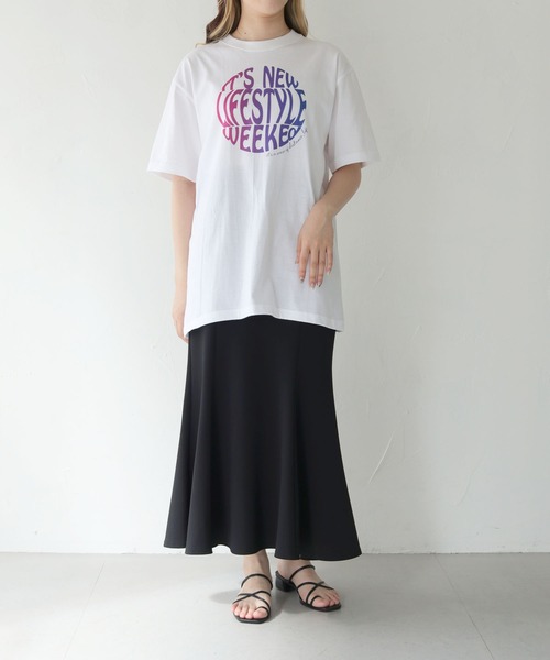 HER CLOSET(ハークローゼット)の「【shemoshelly】WEB限定サークルプリントTシャツ(Tシャツ/カットソー・レディース・ホワイト系その他/オフホワイト/ブラック・S/M/L)」の12枚目の写真