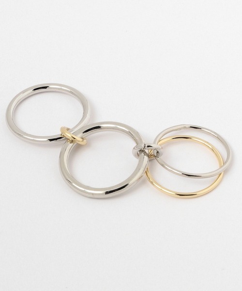 LEPSIM（レプシィム）の「レイヤードMIXリング　196691（リング・レディース・ゴールド系その他3/ゴールド系その他/ゴールド系その他2・ONE SIZE）」の6枚目の写真