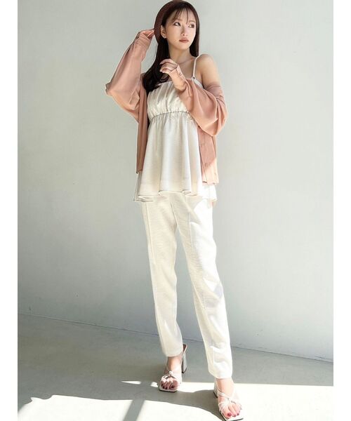 RESEXXY（リゼクシー）の「クレープテーパードパンツ【セットアップ着用可能】（その他パンツ・レディース・ブラック/アイボリー/オレンジ・FREE）」の7枚目の写真