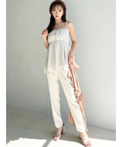 RESEXXY（リゼクシー）の「クレープテーパードパンツ【セットアップ着用可能】（その他パンツ・レディース・ブラック/アイボリー/オレンジ・FREE）」の10枚目の写真