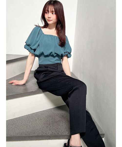 RESEXXY（リゼクシー）の「クレープテーパードパンツ【セットアップ着用可能】（その他パンツ・レディース・ブラック/アイボリー/オレンジ・FREE）」の14枚目の写真