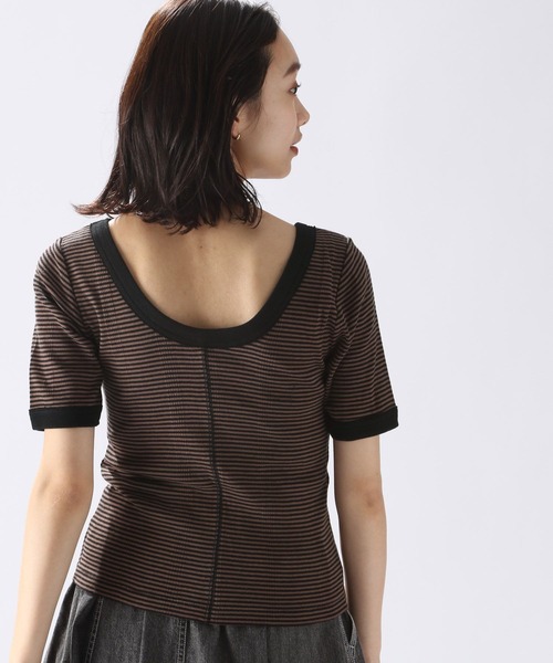 niko and...（ニコアンド）の「【Robert P. Miller(ロバート・ピー・ミラー)】カップクロッププルオーバー（Tシャツ/カットソー・レディース・ブルー/イエロー/ブラウン・MEDIUM/LARGE）」の2枚目の写真