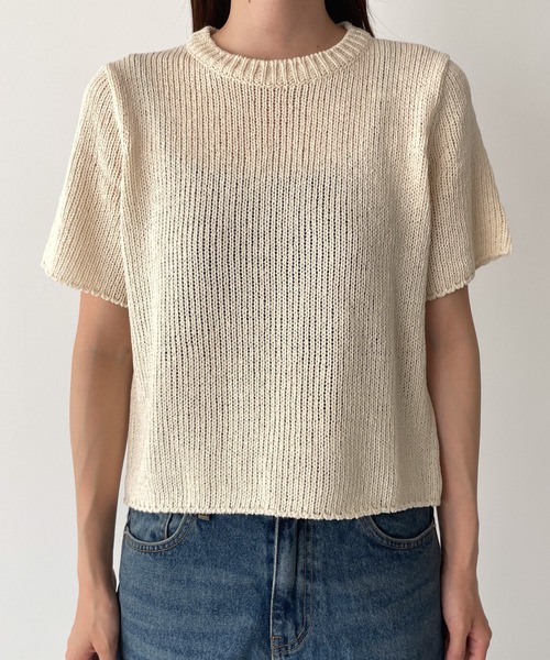 canal jean 半袖ニット 完売品 El Mar セール】El mar リネン混半袖ニット（ニット/セーター）｜CANAL