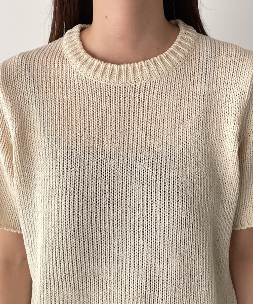 CANAL JEAN（キャナルジーン）の「El mar(エルマール) リネン混半袖ニット（ニット/セーター・レディース・アイボリー/ベージュ・ONE SIZE）」の15枚目の写真