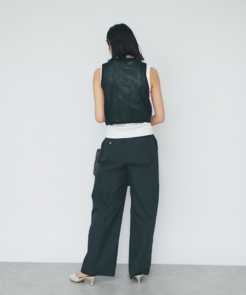 RIVE DROITE（リヴドロワ）の「シンチバック付ワイドパンツ（その他パンツ・レディース・ブラック/ベージュ・38/36）」の7枚目の写真