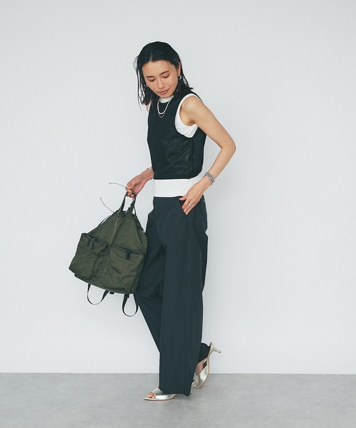 RIVE DROITE（リヴドロワ）の「シンチバック付ワイドパンツ（その他パンツ・レディース・ブラック/ベージュ・38/36）」の17枚目の写真