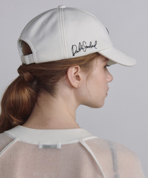 DOUBLE STANDARD CLOTHING（ダブルスタンダードクロージング）の「ジャージーベースボールキャップ（キャップ・レディース・ブラック/オフホワイト・FREE）」の4枚目の写真