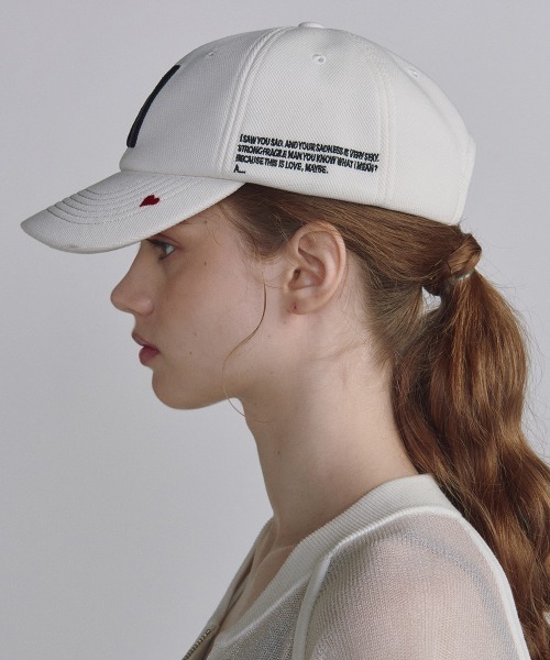 DOUBLE STANDARD CLOTHING（ダブルスタンダードクロージング）の「ジャージーベースボールキャップ（キャップ・レディース・ブラック/オフホワイト・FREE）」の3枚目の写真