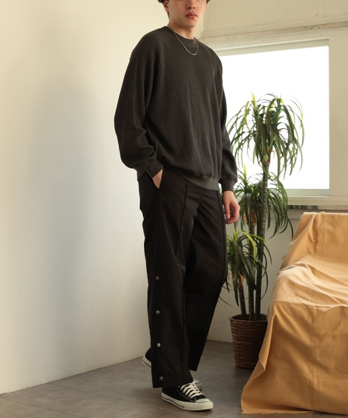 SENSE OF PLACE by URBAN RESEARCH（センスオブプレイスバイアーバンリサーチ）の「『セットアップ対応』サイドライントラックパンツ（その他パンツ・メンズ・ミント/ブラック・MEDIUM/LARGE）」の10枚目の写真