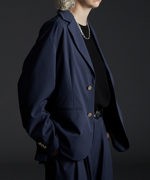 CIASENSE（シアセンス）の「High Count Fly Yoke Single Jcket/ハイカウントフライヨークシングルジャケット（テーラードジャケット・メンズ・ブラック/ネイビー・L/M）」の12枚目の写真