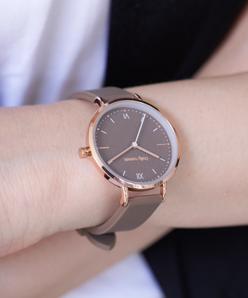 Daily russet（デイリー ラシット）の「マカロンカラー ラバーウォッチ（アナログ腕時計・レディース・ブラウン/ピンク/グリーン/ベージュ・FREE）」の2枚目の写真