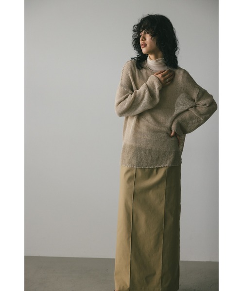 STYLEMIXER(スタイルミキサー)の「クロシェルーズニット(ニット/セーター・レディース・ライトブルー/ダークブラウン/ライトベージュ・FREE)」の12枚目の写真