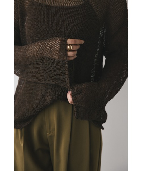 STYLEMIXER(スタイルミキサー)の「クロシェルーズニット(ニット/セーター・レディース・ライトブルー/ダークブラウン/ライトベージュ・FREE)」の8枚目の写真