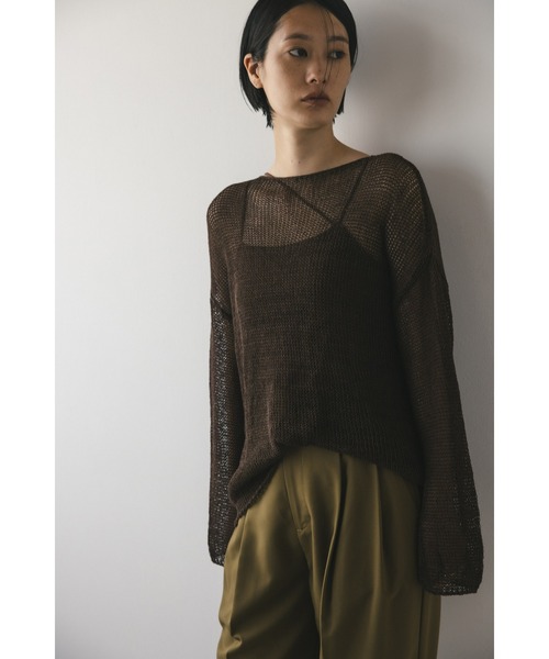 STYLEMIXER(スタイルミキサー)の「クロシェルーズニット(ニット/セーター・レディース・ライトブルー/ダークブラウン/ライトベージュ・FREE)」の6枚目の写真