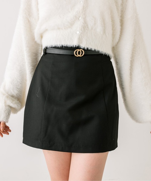 OLIVE des OLIVE（オリーブデオリーブ）の「【セットアップ対応】ベルト付きタイトミニスカート　1032010050（スカート・レディース・チャコールグレー/ブラック/ピンク・FREE）」の2枚目の写真