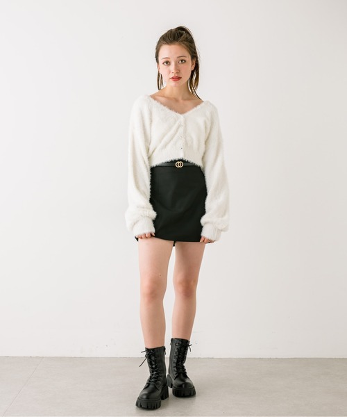 OLIVE des OLIVE（オリーブデオリーブ）の「【セットアップ対応】ベルト付きタイトミニスカート　1032010050（スカート・レディース・チャコールグレー/ブラック/ピンク・FREE）」の9枚目の写真