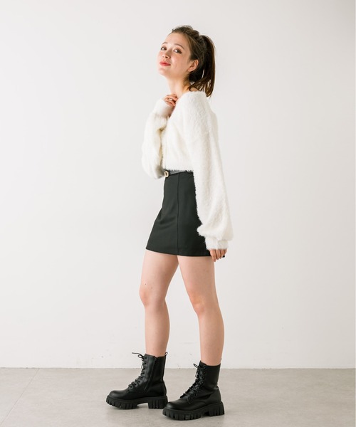 OLIVE des OLIVE（オリーブデオリーブ）の「【セットアップ対応】ベルト付きタイトミニスカート　1032010050（スカート・レディース・チャコールグレー/ブラック/ピンク・FREE）」の10枚目の写真