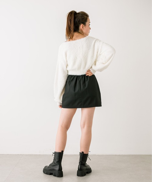 OLIVE des OLIVE（オリーブデオリーブ）の「【セットアップ対応】ベルト付きタイトミニスカート　1032010050（スカート・レディース・チャコールグレー/ブラック/ピンク・FREE）」の11枚目の写真