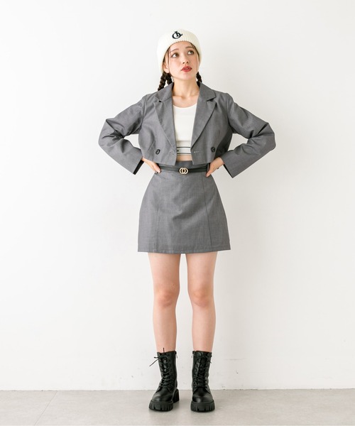 OLIVE des OLIVE（オリーブデオリーブ）の「【セットアップ対応】ベルト付きタイトミニスカート　1032010050（スカート・レディース・チャコールグレー/ブラック/ピンク・FREE）」の15枚目の写真