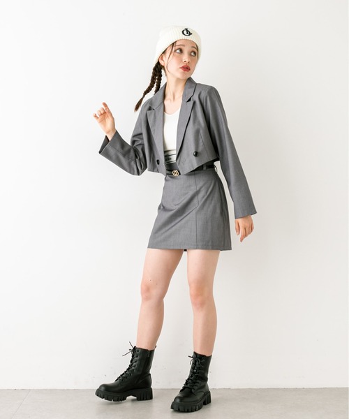 OLIVE des OLIVE（オリーブデオリーブ）の「【セットアップ対応】ベルト付きタイトミニスカート　1032010050（スカート・レディース・チャコールグレー/ブラック/ピンク・FREE）」の16枚目の写真