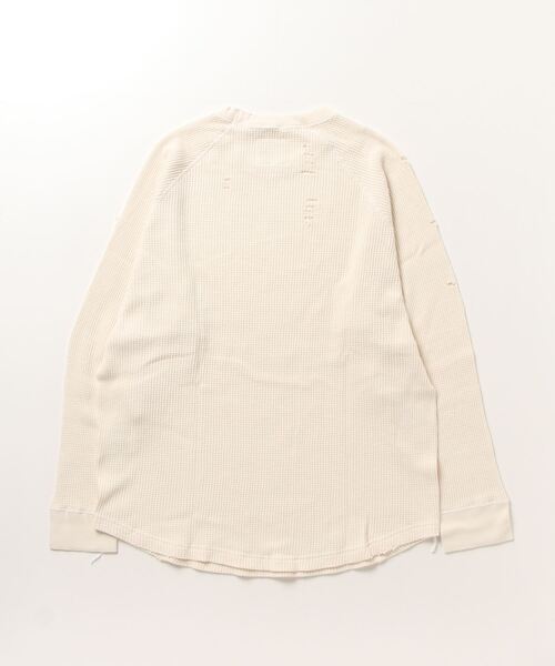 bukht（ブフト）の「BUKHT / ブフト WAFFLE LS TEE ワッフル L/S TEE（Tシャツ/カットソー・メンズ・ブラック/ホワイト・LARGE/MEDIUM）」の3枚目の写真