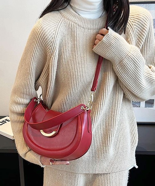 florist（フローリスト）の「【2WAY/3WAY】レトロレザーホーボーバッグ/ハンドバッグ/ショルダーバッグ（ハンドバッグ・レディース・オフホワイト/ワインレッド/ベージュ/ブラウン/ブラック・FREE）」の11枚目の写真