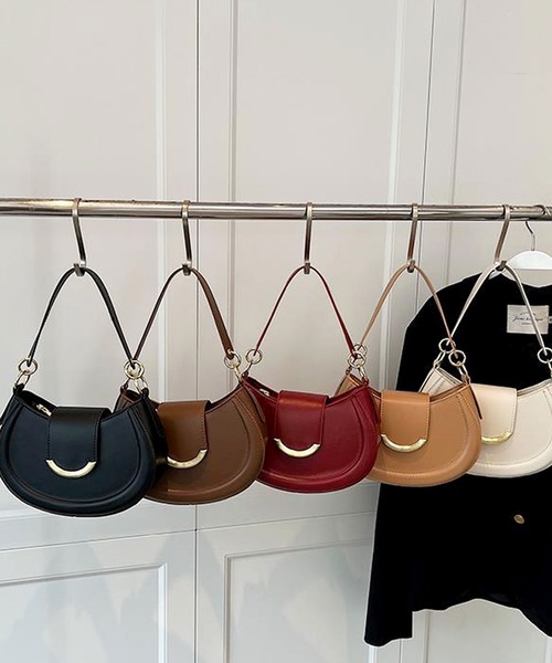 florist（フローリスト）の「【2WAY/3WAY】レトロレザーホーボーバッグ/ハンドバッグ/ショルダーバッグ（ハンドバッグ・レディース・オフホワイト/ワインレッド/ベージュ/ブラウン/ブラック・FREE）」の6枚目の写真