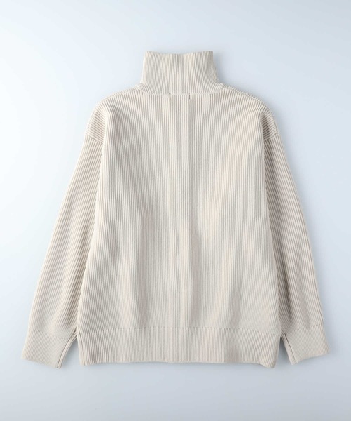 PLUS ONE（プラスワン）の「【PLUS ONE】軽テク 畦編みドライバーズニット（ニット/セーター・メンズ・オフホワイト/ブラック・M/L/XL）」の3枚目の写真