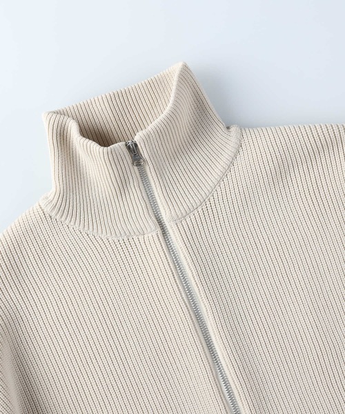 PLUS ONE（プラスワン）の「【PLUS ONE】軽テク 畦編みドライバーズニット（ニット/セーター・メンズ・オフホワイト/ブラック・M/L/XL）」の4枚目の写真